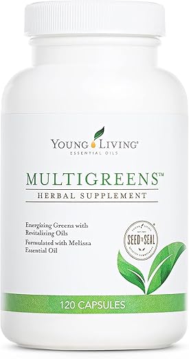 MultiGreens – 120 Cápsulas – Óleo Essencial de Melissa – Suporte à Saúde Imunológica e Bem-Estar Geral com Ingredientes Naturais - Young Living