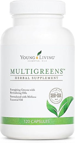 MultiGreens – 120 Cápsulas – Óleo Essencial de Melissa – Suporte à Saúde Imunológica e Bem-Estar Geral com Ingredientes Naturais - Young Living