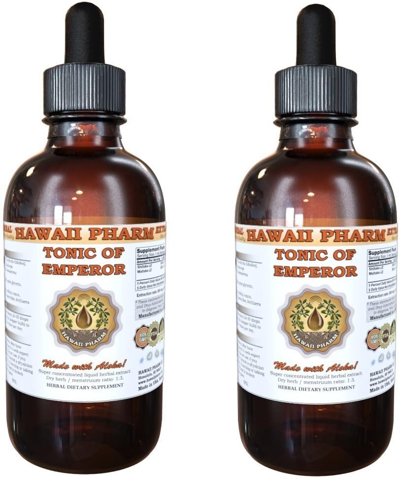 Hawaii Pharm - HawaiiPharm Extrato Líquido de Shiitake, Maitake, Cordyceps, Reishi, Shiitake Orgânico Seco, Maitake, Cordyceps, Reishi Tintura, Produto Herbal, Fabricado nos EUA, 2×2 fl.oz