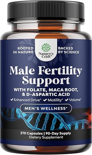 Natures Craft - Suplemento Masculino Avançado para Fertilidade Pré-Concepção – CoQ10, Maca Root e Methyl Folate