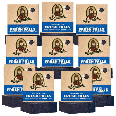 Sabonete em Barra para Homens – 10 Unidades Fresh Falls – Sabonete Natural para Homens – 10 Barras de Sabonete – Perfume de uma Queda de Água Fresca da Floresta - Dr. Squatch