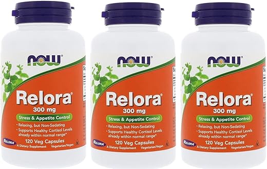 NOW Foods - Now Foods Relora 300 mg – Cápsulas Vegetais, 120 Unidades (Pacote com 3)