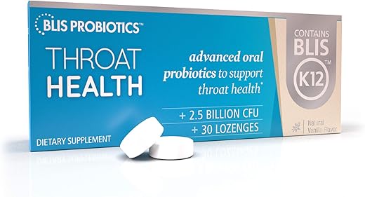 Probióticos ThroatHealth – Suporte à Imunidade da Garganta com Probióticos Orais K12 2.5 Bilhões de UFC - BLIS