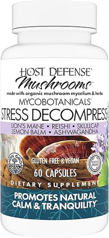 MycoBotanicals Stress Decompress* Cápsulas – Suplemento de Cogumelo com Melissa - Host Defense