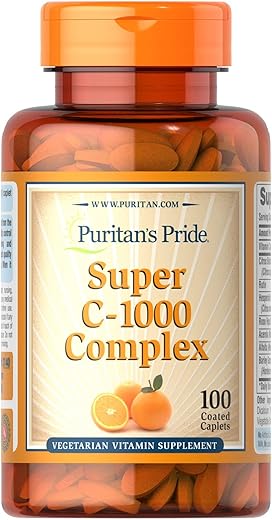 Puritan's Pride - Puritan’s Pride C-1000 Complexo de Caplets Revestidos, 100 Unidades – Vitamina C, Antioxidante, Saúde Imunológica