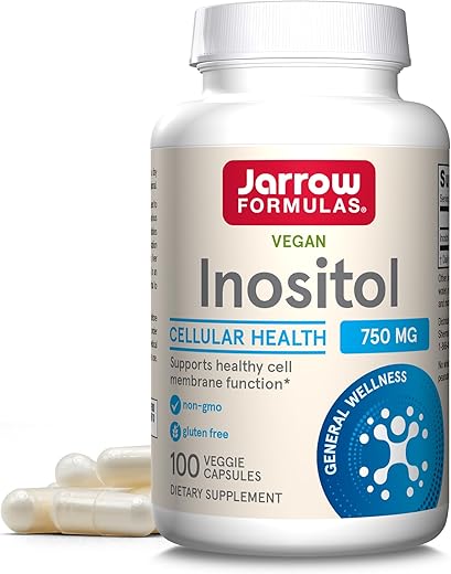 Inositol 750 mg – Suporte hepático para saúde celular e bem-estar geral – 100 cápsulas vegetais - Jarrow Formulas