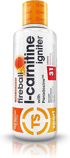 Fireball L-Carnitine Líquido c/ Paradoxine, Cereja, 16 Onças – Queime gordura e aumente a energia! - Top Secret Nutrition