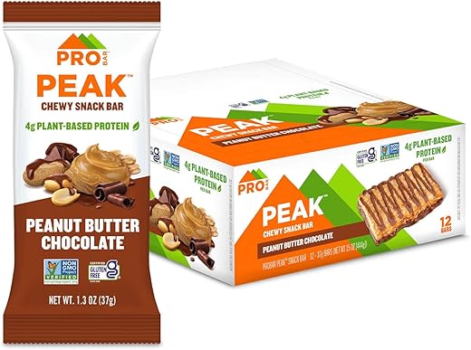 Probar - PROBAR – Barra de Snack de Manteiga de Amendoim e Chocolate, 4g de Proteína, Sem OGM, Sem Glúten (Embalagem com 12 unidades)