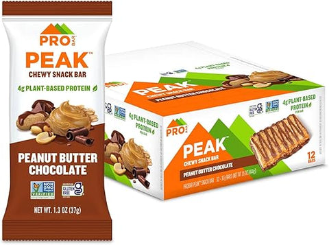Probar - PROBAR – Barra de Snack de Manteiga de Amendoim e Chocolate, 4g de Proteína, Sem OGM, Sem Glúten (Embalagem com 12 unidades)