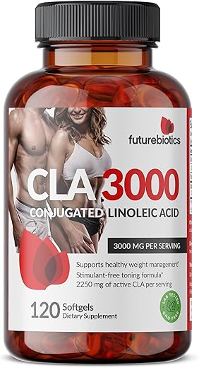 CLA 3000 Extra Alta Potência – Ácido Linoleico Conjugado Não Estimulante, Não GMO, 120 Softgels - Futurebiotics