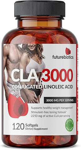 CLA 3000 Extra Alta Potência – Ácido Linoleico Conjugado Não Estimulante, Não GMO, 120 Softgels - Futurebiotics