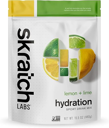 Hydration Powder | Mistura para Bebida Esportiva | Pó de Eletrólitos | Limão Lima | 20 Porções | Não-OGM, Vegano, Kosher - Skratch Labs