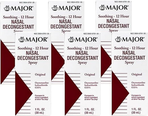 Spray Nasal Descongestionante MAJOR 12h Oximetazolina HCL 0.05% 30ml (6)