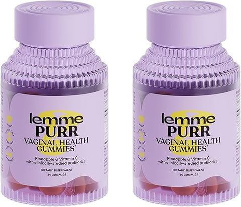 Purr Gomas Probióticas Vaginais para Mulheres – pH Equilibrado, Odor Saudável, Equilíbrio de Candida - Lemme