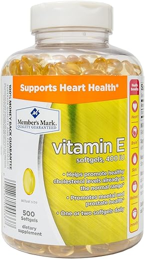 MEMBER´S MARK - Vitamina E 400 UI Member’s Mark – 500 comprimidos – Saúde e Bem-Estar