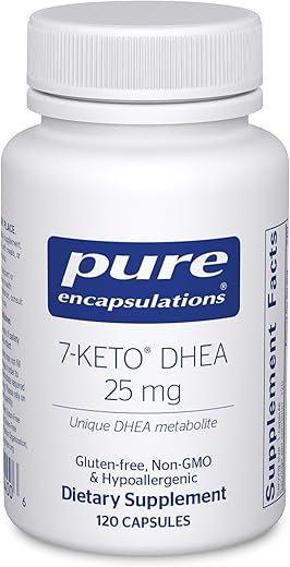 7-Keto DHEA 25 mg | Suplemento Único de Metabolito DHEA para Apoiar a Termogênese* | 120 Cápsulas - Pure Encapsulations