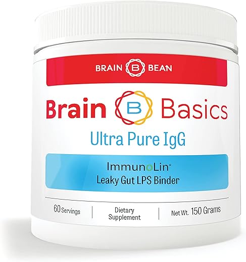 Brain Bean - Brain Basics Ultra Pure IgG – Suplemento em Pó IgG-Immunolin Livre de Laticínios, Vitamina em Pó