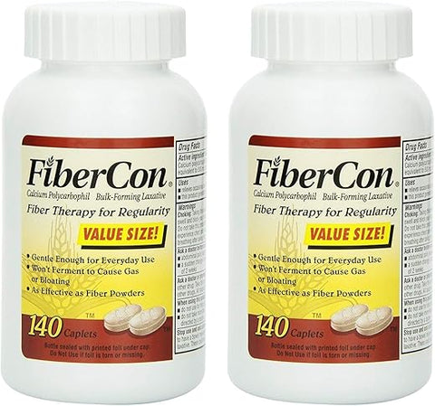Fibercon - FiberCon Terapia de Fibras para Regularidade, Comprimidos, Tamanho Econômico 140 comprimidos (Pacote com 2)