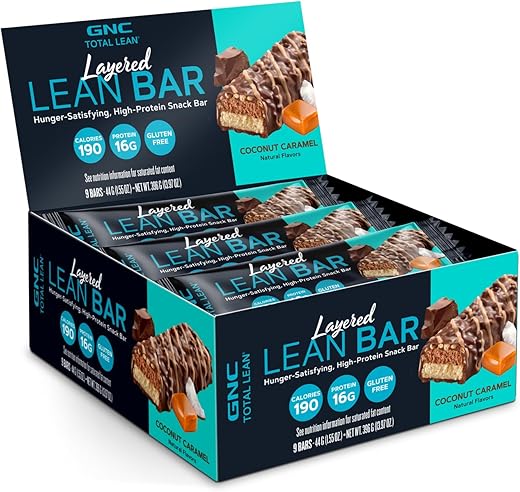 Total Lean Bar – Coco Caramelo (9 Barras) | Barras de Proteína para Emagrecimento - GNC