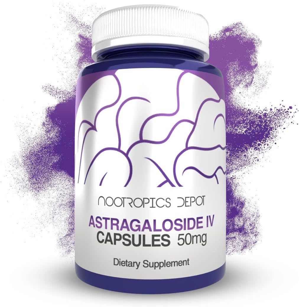 Cápsulas Nootropics Depot Astragaloside IV | 50mg | Astragalus membranaceus | 30 Unidades | Neuroprotetor, Suporte Imunológico, Alonga Telômeros
