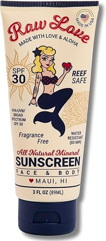 Raw Love Sunscreen - Protetor Solar Mineral Raw Love para o Rosto – FPS, Hidratante, Natural  Raw Love