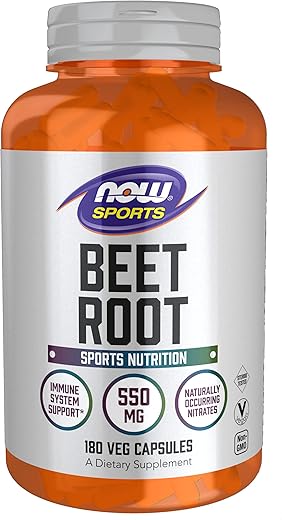 Sports, Beet Root Veg: Nutrição Esportiva, Suporte ao Sistema Imunológico*, 550 MG, Nitratos Naturalmente Presentes, 180 Cápsulas Vegetais - NOW Foods