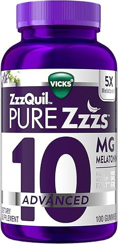 PURE Zzzs: Gomas Avançadas de Melatonina 10mg, Auxílio para Dormir, Sabor de Frutas Vermelhas, com Camomila - ZzzQuil