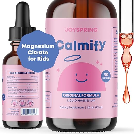 JoySpring - Magnésio Líquido de Citrato – Suplemento de Magnésio para Crianças – Sem Açúcar – Marca Magnésio