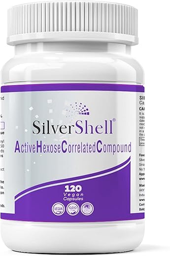 silvershell - Silvershell Active Hexose Correlated Compound – Impulsionador do Sistema Imunológico para Eliminação do HPV, Extrato de Cogumelo Shiitake, Suporte à Atividade das Células Natural Killer, 120 Cápsulas Vegetais