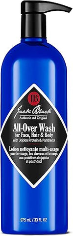 Jack Black All-Over Wash, 33 fl oz (975 ml) – Limpeza completa para corpo, rosto e cabelo