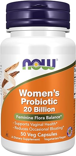 Probiótico Feminino, 20 Bilhões, Fórmula Especial com Três Cepas Probióticas Clinicamente Testadas, 50 Cápsulas Vegetais - NOW Foods