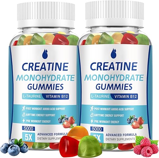 MaxHemp - Gummies de Creatina Monohidratada para Homens e Mulheres Complexo 5000mg – 160 Gummies, Gomitas Creatina 5g Suplemento de Creatina Monohidratada Mastigável para Aumentar o Foco, Força Muscular, Resistência