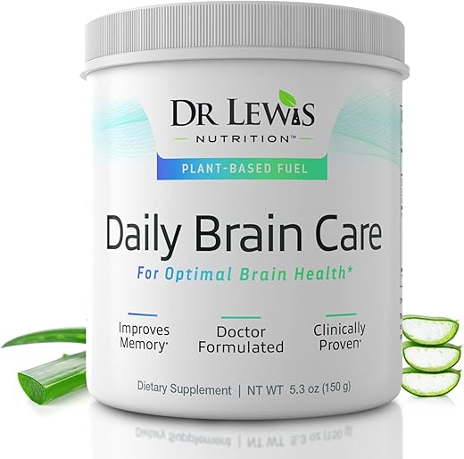 Dr Lewis Nutrition - Suplemento Cognitivo Diário à Base de Plantas com BiAloe para Memória e Concentração – Suporte Cerebral e Energia – 150g