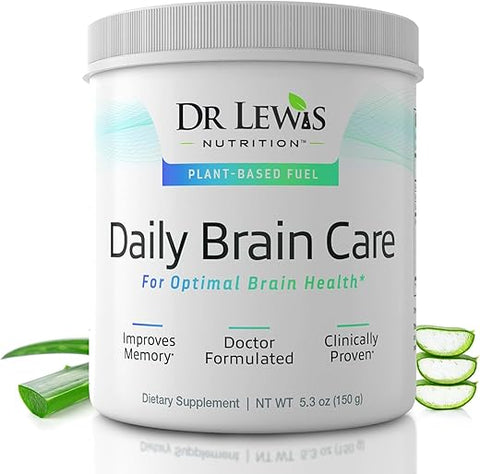 Dr Lewis Nutrition - Suplemento Cognitivo Diário à Base de Plantas com BiAloe para Memória e Concentração – Suporte Cerebral e Energia – 150g