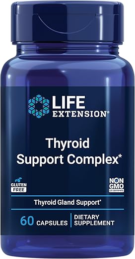 Life Extension - Suplemento de Suporte à Saúde da Tireoide Life Extension – Complexo com Vitaminas A, B, Iodo, Magnésio, L-Tirosina, Ashwagandha