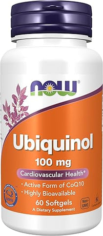 Ubiquinol 100 mg – Alta Bioacessibilidade (a Forma Ativa de CoQ10) – 60 Softgels - NOW Foods