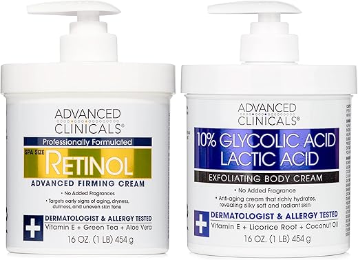 Loção Corporal Retinol 10% Ácido Glicólico – Hidratante Corporal com Retinol e Ácido Glicólico 10% - Advanced Clinicals