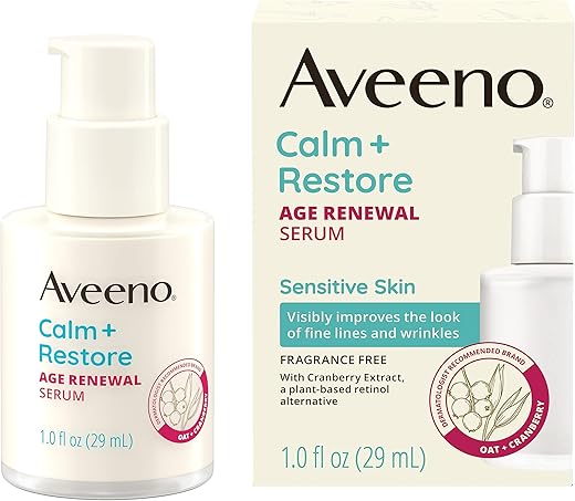 Calm Restore Renovação Anti-Rugas – Sérum Facial Anti-Envelhecimento com Aveia Nutritiva – 30ml - Aveeno
