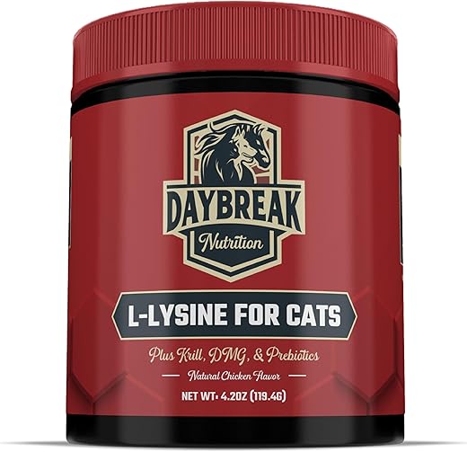Daybreak Nutrition - L-Lisina para Gatos e Gatinhos – 900 mg Pó de L Lisina para Gatos para Imunidade | Marca: [Nome da Marca]