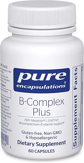 B-Complex Plus – Suplemento de Vitaminas B para Apoiar a Saúde Neurológica, Cardiovascular e Níveis de Energia - Pure Encapsulations