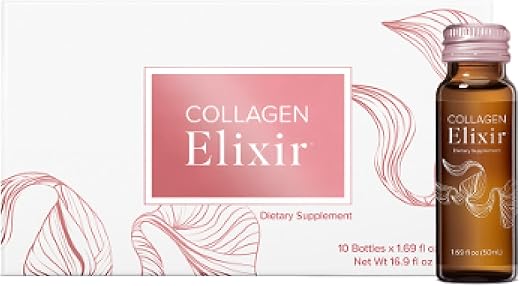 Collagen Elixir – Bebida de Colágeno com Peptídeos de Colágeno Marinho – Shot de Colágeno Líquido para Apoiar uma Aparência Jovem com Vitamina C, Zinco - Isagenix