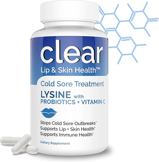 Clear Probiotics - Tratamento para Feridas Frias nos Lábios – L-Lisina Potencializada com Probiótico Acidophilus