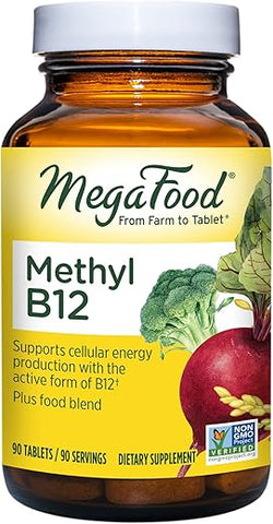 Methyl B12 – Vegano – Inclui Metilfolato, Vitamina B12 | Comprimidos | 60 g - MegaFood