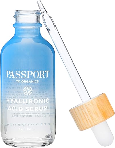 Passport to Organics - Soro de Ácido Hialurônico Orgânico e Vegano – 100% Puro, Solução de 1% – 60ml