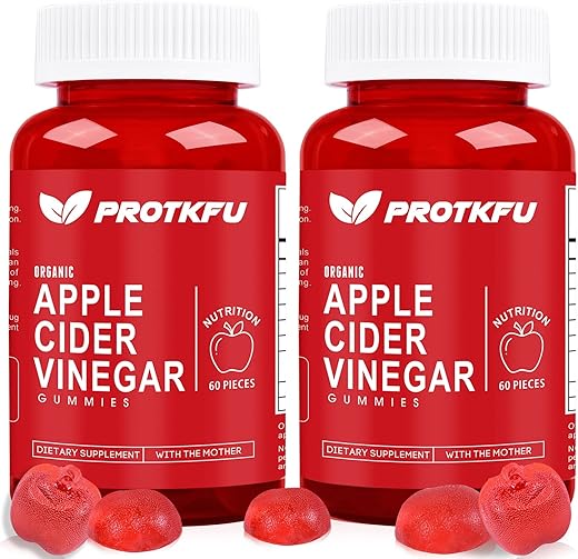ProTKFU - Gummies de Vinagre de Maçã, 120 Unidades – Keto Acv Gummies com A Mãe, Vegano, Sem Glúten, Vitaminas B12 e B9 – Melhor Suplemento para a Saúde Intestinal