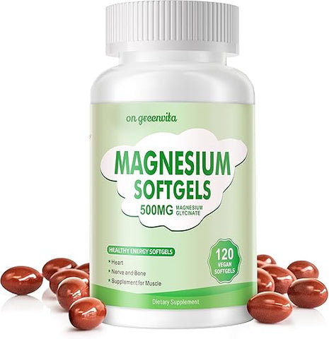 on greenvita - Magnésio Glycinate 500mg – Cápsulas Softgels de Fácil Absorção para um Sono Reparador – Alta Bioacessibilidade