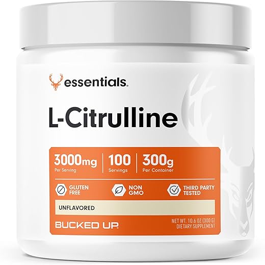 L-Citrulline 3000mg em Pó, Essenciais (100 Porções) – Aumente sua performance! - Bucked Up