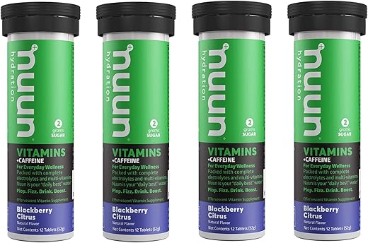 Vitamins Energy: Suplemento Diário de Energia de Amora e Citrus (4 Tubos com 12 Comprimidos) - Nuun