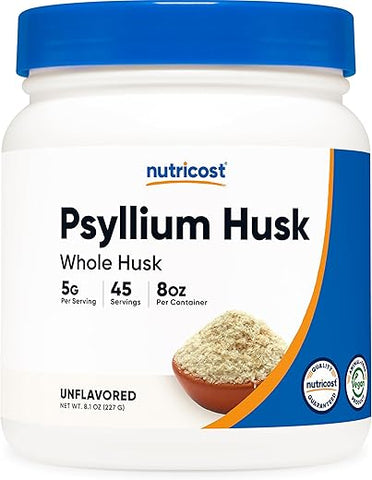 Psyllium em Pó de Casca Inteira (Flocos) 227g – Livre de Glúten - Nutricost