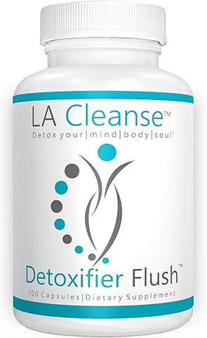 LA Cleanse - Detoxificador Flush Suplemento Detox – 100 Cápsulas – 137,5 mg Raiz de Hydrastis canadensis com Pó de Raiz de Arctium lappa, Raiz de Rumex crispus